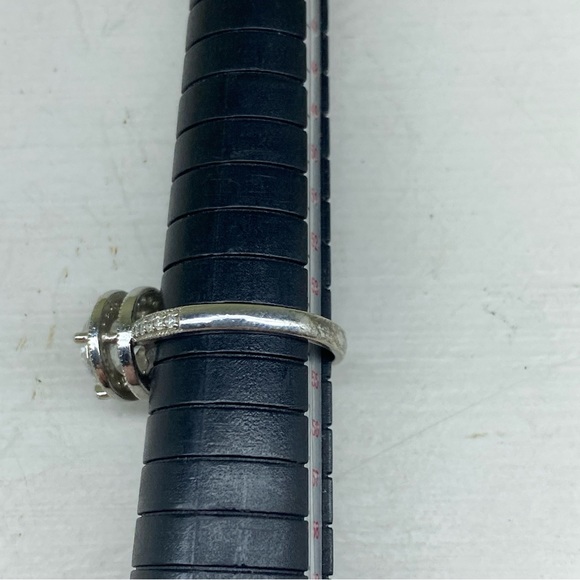 Sterling Silver 925 PAJ Spiral Stair Halo Ring With Large CZ Set Size 7 - Picture 9 of 15